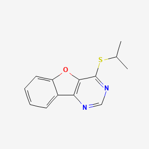molecular formula C13H12N2OS B2733855 4-(Isopropylthio)benzofuro[3,2-d]pyrimidine CAS No. 851130-44-4