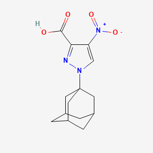 molecular formula C14H17N3O4 B2733858 1-(1-Adamantyl)-4-nitro-1H-pyrazole-3-carboxylic acid CAS No. 444010-34-8