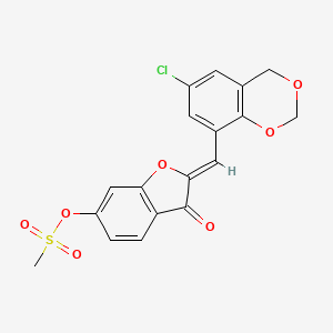 molecular formula C18H13ClO7S B2733861 (Z)-2-((6-chloro-4H-benzo[d][1,3]dioxin-8-yl)methylene)-3-oxo-2,3-dihydrobenzofuran-6-yl methanesulfonate CAS No. 929418-57-5
