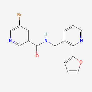 molecular formula C16H12BrN3O2 B2733863 5-bromo-N-((2-(furan-2-yl)pyridin-3-yl)methyl)nicotinamide CAS No. 2034249-21-1