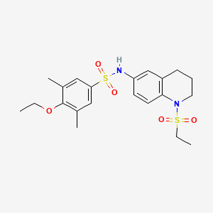 molecular formula C21H28N2O5S2 B2733877 4-ethoxy-N-(1-(ethylsulfonyl)-1,2,3,4-tetrahydroquinolin-6-yl)-3,5-dimethylbenzenesulfonamide CAS No. 1021089-18-8