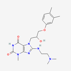 molecular formula C21H30N6O4 B2733889 8-((2-(dimethylamino)ethyl)amino)-7-(3-(3,4-dimethylphenoxy)-2-hydroxypropyl)-3-methyl-1H-purine-2,6(3H,7H)-dione CAS No. 941937-31-1