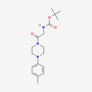 molecular formula C18H27N3O3 B2733891 1-Tert-butoxycarbonyl-2-[4-(4-methylphenyl)piperazin-1-yl]-2-oxoethyl}amine CAS No. 946522-97-0