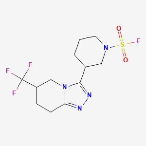 molecular formula C12H16F4N4O2S B2733899 3-[6-(Trifluoromethyl)-5,6,7,8-tetrahydro-[1,2,4]triazolo[4,3-a]pyridin-3-yl]piperidine-1-sulfonyl fluoride CAS No. 2411275-62-0