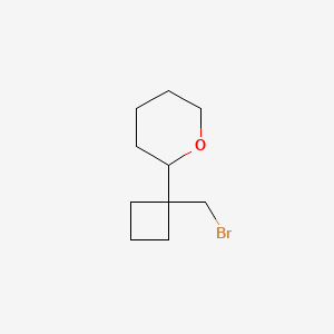 molecular formula C10H17BrO B2733907 2-[1-(Bromomethyl)cyclobutyl]oxane CAS No. 2095409-45-1