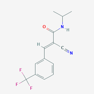 molecular formula C14H13F3N2O B2733908 (E)-2-cyano-N-propan-2-yl-3-[3-(trifluoromethyl)phenyl]prop-2-enamide CAS No. 569315-53-3