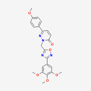 molecular formula C23H22N4O6 B2733914 6-(4-methoxyphenyl)-2-{[3-(3,4,5-trimethoxyphenyl)-1,2,4-oxadiazol-5-yl]methyl}-2,3-dihydropyridazin-3-one CAS No. 1251602-76-2