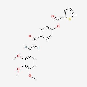 molecular formula C23H20O6S B2733929 4-[(2E)-3-(2,3,4-trimethoxyphenyl)prop-2-enoyl]phenyl thiophene-2-carboxylate CAS No. 329704-30-5