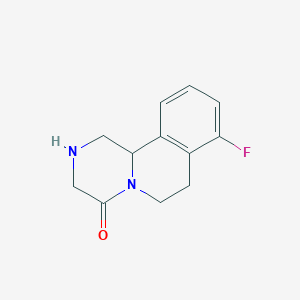 molecular formula C12H13FN2O B2733931 8-fluoro-1H,2H,3H,4H,6H,7H,11bH-pyrazino[2,1-a]isoquinolin-4-one CAS No. 1082871-88-2