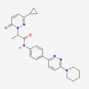 2-(3-cyclopropyl-6-oxopyridazin-1(6H)-yl)-N-(4-(6-(piperidin-1-yl)pyridazin-3-yl)phenyl)propanamide