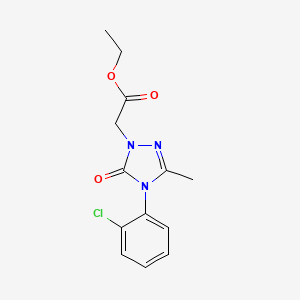 molecular formula C13H14ClN3O3 B2733937 ethyl 2-[4-(2-chlorophenyl)-3-methyl-5-oxo-4,5-dihydro-1H-1,2,4-triazol-1-yl]acetate CAS No. 861205-99-4