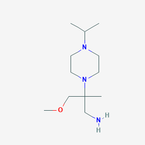 molecular formula C12H27N3O B2733938 3-Methoxy-2-methyl-2-(4-propan-2-ylpiperazin-1-yl)propan-1-amine CAS No. 1249332-01-1