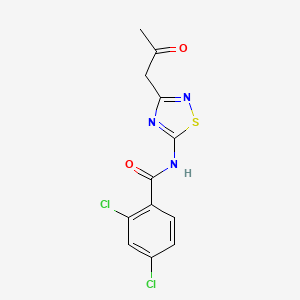 molecular formula C12H9Cl2N3O2S B2733943 2,4-dichloro-N-[3-(2-oxopropyl)-1,2,4-thiadiazol-5-yl]benzamide CAS No. 743472-76-6