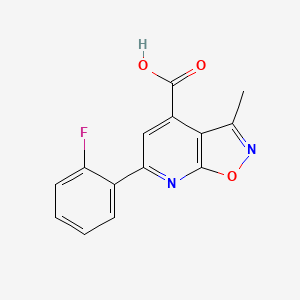 molecular formula C14H9FN2O3 B2733945 6-(2-氟苯基)-3-甲基-[1,2]噁唑并[5,4-b]吡啶-4-羧酸 CAS No. 924129-81-7