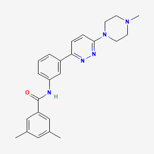 molecular formula C24H27N5O B2733948 3,5-二甲基-N-[3-[6-(4-甲基哌嗪-1-基)吡啶并[3,4-d]嘧啶-3-基]苯基]苯甲酰胺 CAS No. 899759-10-5
