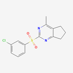 molecular formula C14H13ClN2O2S B2733949 3-chlorophenyl 4-methyl-6,7-dihydro-5H-cyclopenta[d]pyrimidin-2-yl sulfone CAS No. 339019-66-8