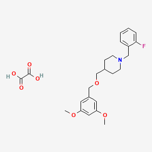 molecular formula C24H30FNO7 B2733950 4-(((3,5-Dimethoxybenzyl)oxy)methyl)-1-(2-fluorobenzyl)piperidine oxalate CAS No. 1396871-97-8