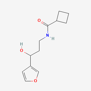 molecular formula C12H17NO3 B2733952 N-[3-(Furan-3-YL)-3-hydroxypropyl]cyclobutanecarboxamide CAS No. 1428365-34-7