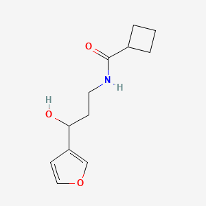 molecular formula C12H17NO3 B2733952 N-(3-(furan-3-yl)-3-hydroxypropyl)cyclobutanecarboxamide CAS No. 1428365-34-7