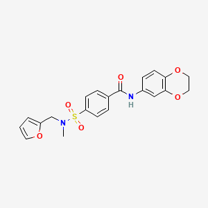 molecular formula C21H20N2O6S B2733955 N-(2,3-dihydro-1,4-benzodioxin-6-yl)-4-{[(furan-2-yl)methyl](methyl)sulfamoyl}benzamide CAS No. 899964-01-3