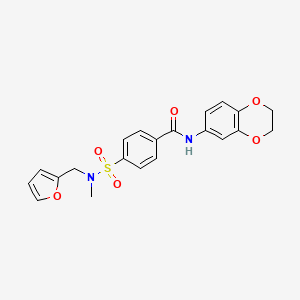molecular formula C21H20N2O6S B2733955 N-(2,3-dihydrobenzo[b][1,4]dioxin-6-yl)-4-(N-(furan-2-ylmethyl)-N-methylsulfamoyl)benzamide CAS No. 899964-01-3