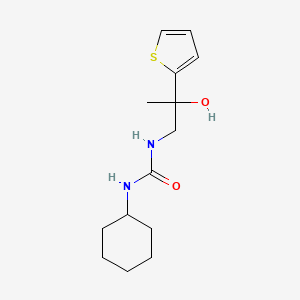 molecular formula C14H22N2O2S B2733956 1-环己基-3-(2-羟基-2-(噻吩-2-基)丙基)脲 CAS No. 1351622-19-9