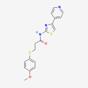 molecular formula C18H17N3O2S2 B2733957 3-((4-methoxyphenyl)thio)-N-(4-(pyridin-4-yl)thiazol-2-yl)propanamide CAS No. 941908-81-2