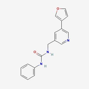 B2733960 1-((5-(Furan-3-yl)pyridin-3-yl)methyl)-3-phenylurea CAS No. 2034498-98-9