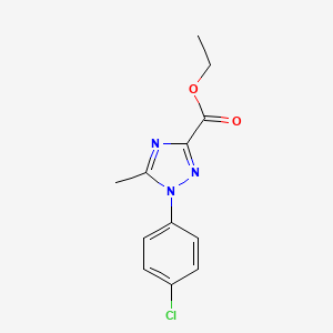 molecular formula C12H12ClN3O2 B2733962 乙酸-1-(4-氯苯基)-5-甲基-1H-1,2,4-三唑-3-甲酸酯 CAS No. 91396-27-9
