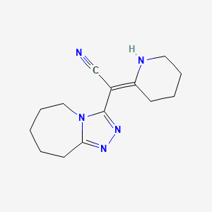 molecular formula C14H19N5 B2733975 (2E)-piperidin-2-ylidene(6,7,8,9-tetrahydro-5H-[1,2,4]triazolo[4,3-a]azepin-3-yl)ethanenitrile CAS No. 889974-71-4