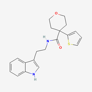 molecular formula C20H22N2O2S B2733979 N-[2-(1H-indol-3-yl)ethyl]-4-(thiophen-2-yl)oxane-4-carboxamide CAS No. 877649-58-6