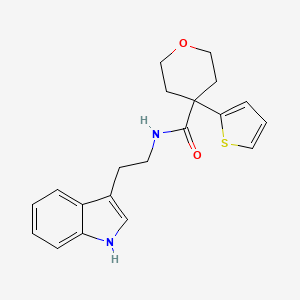 N-[2-(1H-indol-3-yl)ethyl]-4-thiophen-2-yloxane-4-carboxamide