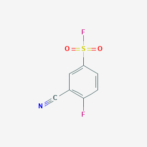 molecular formula C7H3F2NO2S B2733991 3-cyano-4-fluorobenzene-1-sulfonyl fluoride CAS No. 2138135-57-4