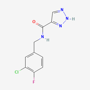 molecular formula C10H8ClFN4O B2733993 N-(3-chloro-4-fluorobenzyl)-1H-1,2,3-triazole-5-carboxamide CAS No. 1496061-41-6