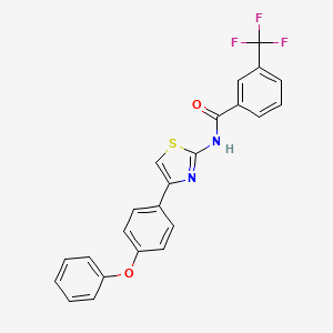 molecular formula C23H15F3N2O2S B2733995 N-[4-(4-phenoxyphenyl)-1,3-thiazol-2-yl]-3-(trifluoromethyl)benzamide CAS No. 330189-93-0