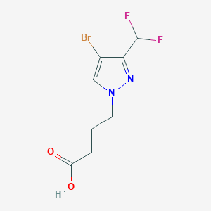 molecular formula C8H9BrF2N2O2 B2733998 4-[4-Bromo-3-(difluoromethyl)pyrazol-1-yl]butanoic acid CAS No. 1855944-81-8