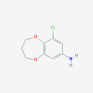 molecular formula C9H10ClNO2 B2734001 9-chloro-3,4-dihydro-2H-1,5-benzodioxepin-7-amine CAS No. 2228659-70-7