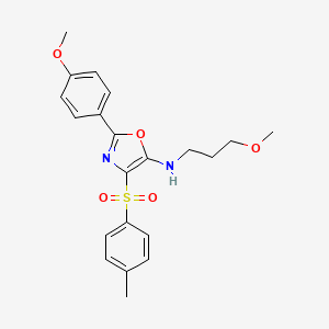 molecular formula C21H24N2O5S B2734019 2-(4-methoxyphenyl)-N-(3-methoxypropyl)-4-tosyloxazol-5-amine CAS No. 823829-98-7