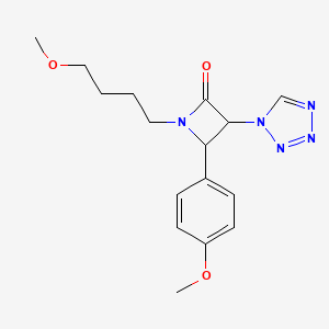 molecular formula C16H21N5O3 B2734020 1-(4-methoxybutyl)-4-(4-methoxyphenyl)-3-(1H-1,2,3,4-tetrazol-1-yl)azetidin-2-one CAS No. 1241580-18-6