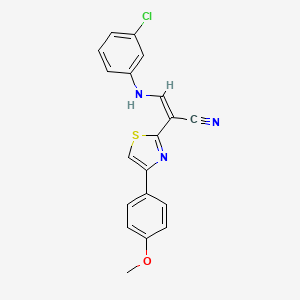 molecular formula C19H14ClN3OS B2734032 (Z)-3-((3-chlorophenyl)amino)-2-(4-(4-methoxyphenyl)thiazol-2-yl)acrylonitrile CAS No. 476676-18-3