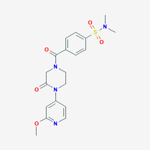 molecular formula C19H22N4O5S B2734035 4-[4-(2-Methoxypyridin-4-yl)-3-oxopiperazine-1-carbonyl]-N,N-dimethylbenzenesulfonamide CAS No. 2380185-42-0