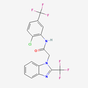 B2734036 N-[2-chloro-5-(trifluoromethyl)phenyl]-2-[2-(trifluoromethyl)-1H-1,3-benzimidazol-1-yl]acetamide CAS No. 478042-62-5