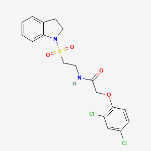 molecular formula C18H18Cl2N2O4S B2734040 2-(2,4-二氯苯氧基)-N-(2-(吲哚啉-1-基磺酰)乙基)乙酰胺 CAS No. 921999-55-5