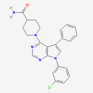 1-[7-(3-chlorophenyl)-5-phenyl-7H-pyrrolo[2,3-d]pyrimidin-4-yl]piperidine-4-carboxamide