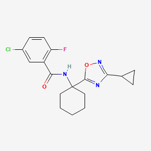5-chloro-N-[1-(3-cyclopropyl-1,2,4-oxadiazol-5-yl)cyclohexyl]-2-fluorobenzamide