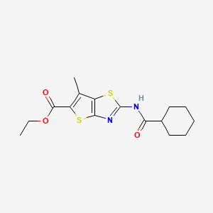 Ethyl 2-(cyclohexanecarboxamido)-6-methylthieno[2,3-d]thiazole-5-carboxylate