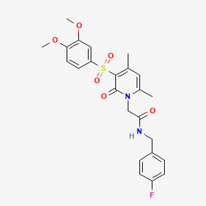 2-(3-((3,4-dimethoxyphenyl)sulfonyl)-4,6-dimethyl-2-oxopyridin-1(2H)-yl)-N-(4-fluorobenzyl)acetamide