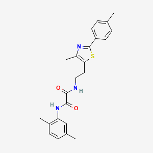 molecular formula C23H25N3O2S B2734057 N'-(2,5-dimethylphenyl)-N-{2-[4-methyl-2-(4-methylphenyl)-1,3-thiazol-5-yl]ethyl}ethanediamide CAS No. 894013-93-5