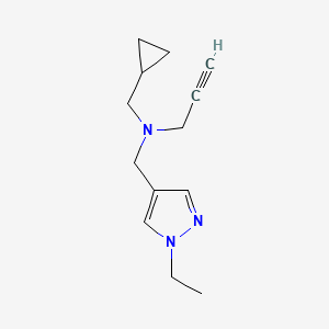 molecular formula C13H19N3 B2734060 N-(Cyclopropylmethyl)-N-[(1-ethylpyrazol-4-yl)methyl]prop-2-yn-1-amine CAS No. 1607290-16-3