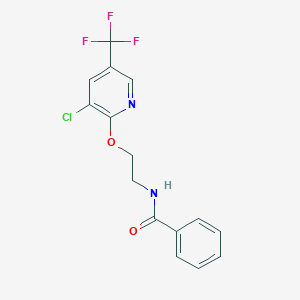 molecular formula C15H12ClF3N2O2 B2734061 N-(2-{[3-chloro-5-(trifluoromethyl)pyridin-2-yl]oxy}ethyl)benzamide CAS No. 1797376-30-7